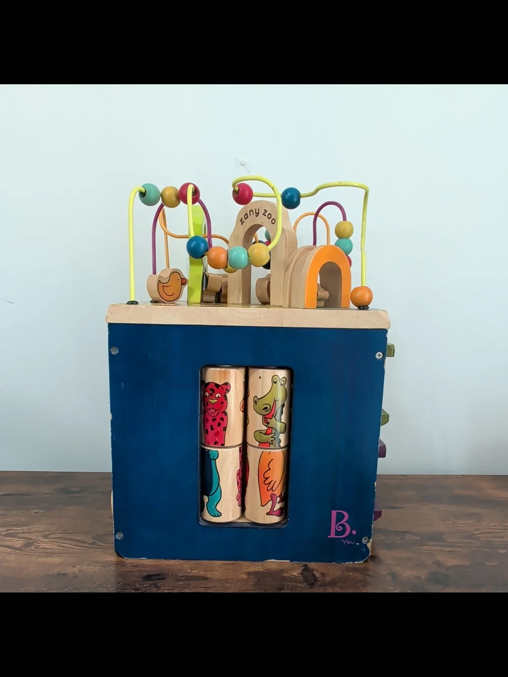 Orange Multi-Activity Wooden Alphabet Cube Toy